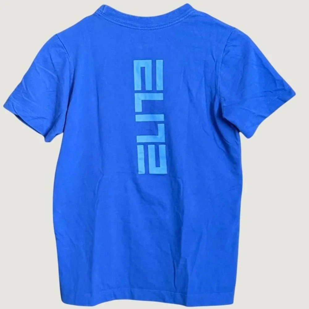 Nike Elite Boys Dri-FIT T-Shirt Royal Blue Short Sleeve Basketball Tee Size M